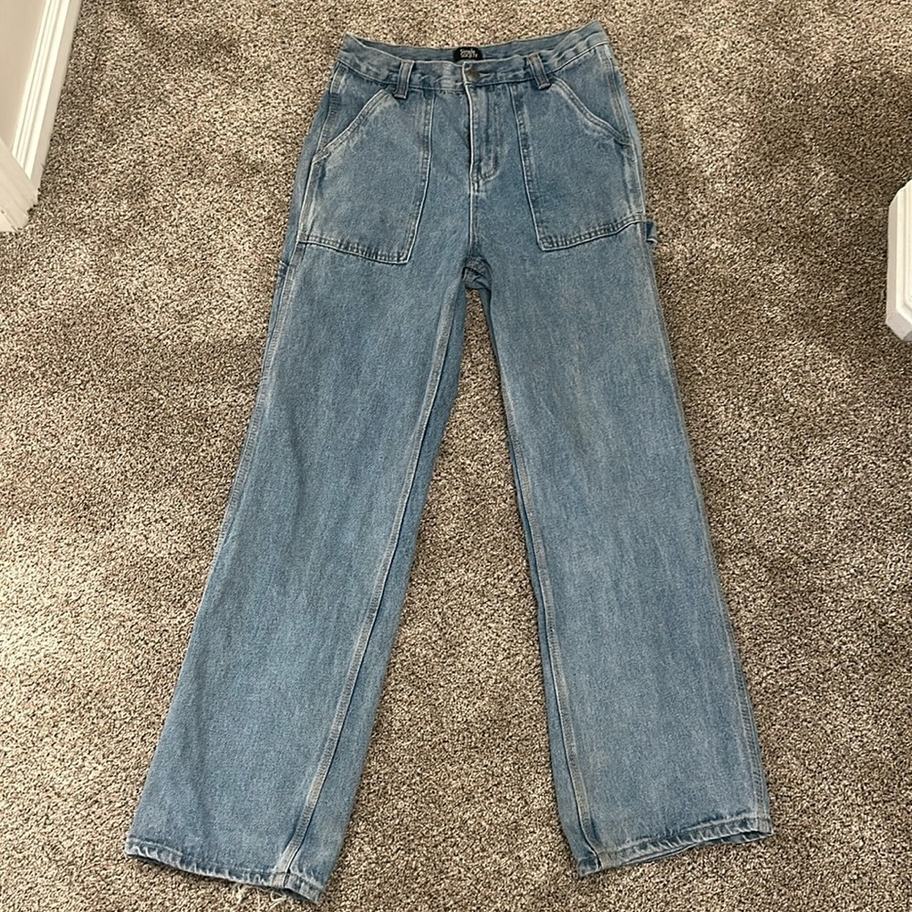 medium wash 90s fit (baggy) carpenter jeans size:2-4 brand:simple society